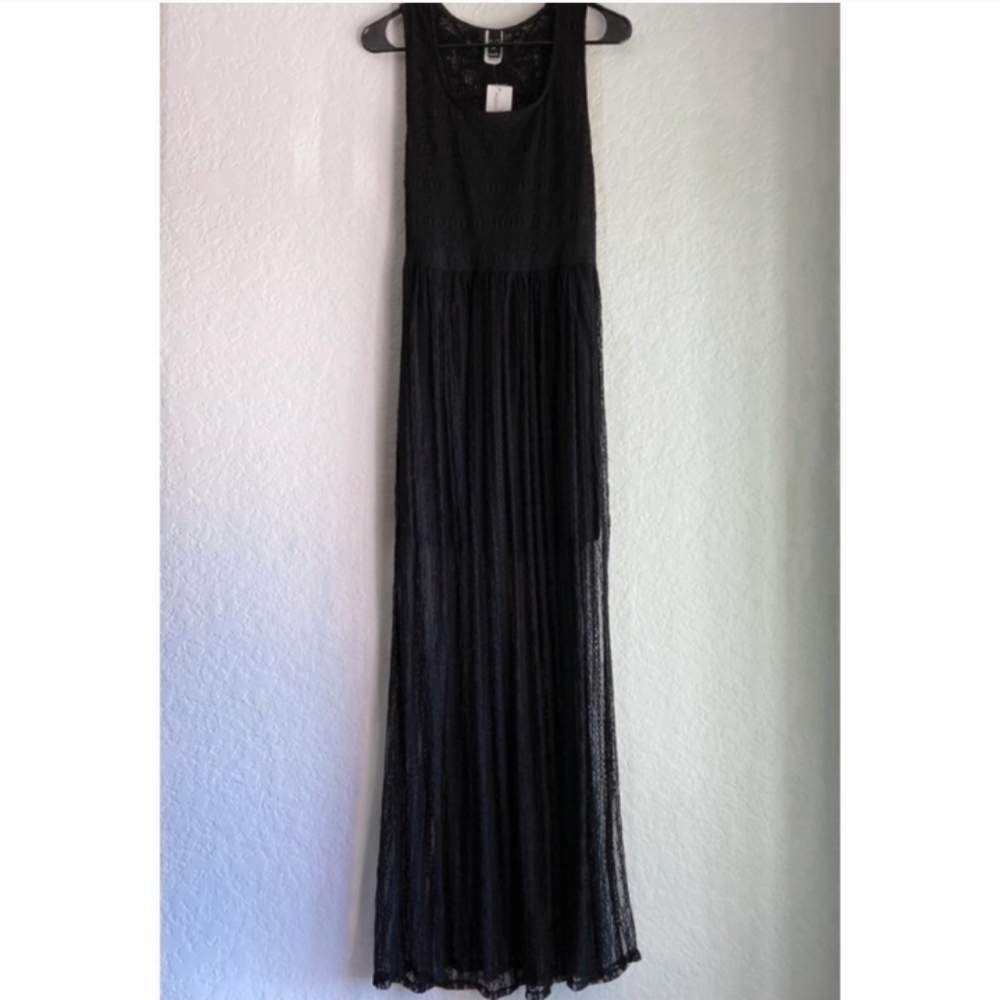 Windsor Floral Lace Sleeveless Maxi Dress Black M